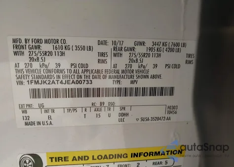 2018 Ford Expedition Max Limited z USA, uszkodzony, nr VIN 1FMJK2AT4JEA00733